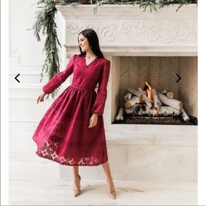 Rachel parcell red midi dress